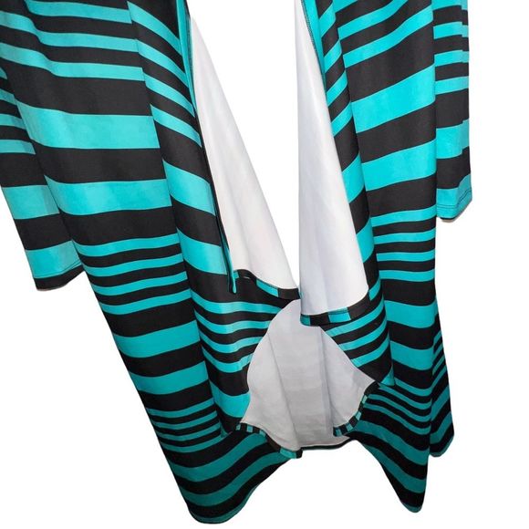 Teal/Black Striped Cardigan - Picture 4 of 5